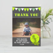 Enge slijmmonster foto verjaardag bedankkaart (Staand voorkant)