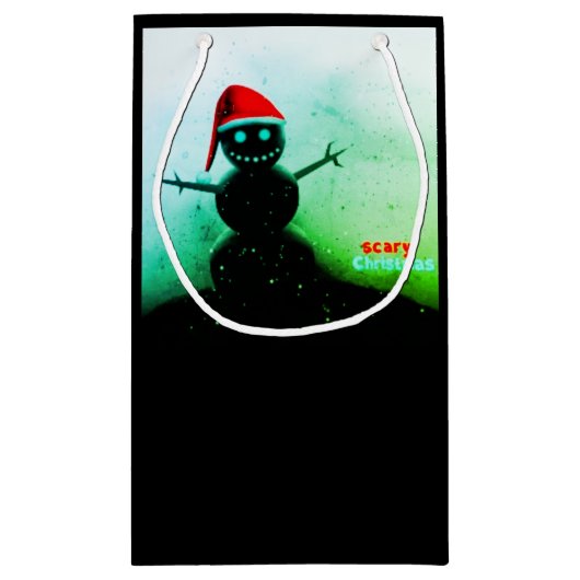 Enge Sneeuwman Gift Bag Klein Cadeauzakje (Achterkant)