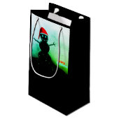 Enge Sneeuwman Gift Bag Klein Cadeauzakje (Achterkant Gekanteld)