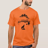 Enge Spider Bat Wolf Witch op bezem Halloween T-shirt (Voorkant)