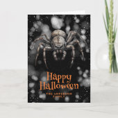 Enge Spider Cobweb Happy Halloween Kaart (Voorkant)