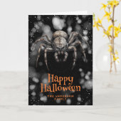 Enge Spider Cobweb Happy Halloween Kaart (Gele Bloem)