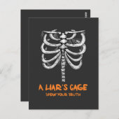 Enge spinnenweb menselijke ribbenkast Halloween Briefkaart (Voorkant / Achterkant)