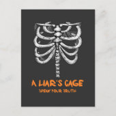 Enge spinnenweb menselijke ribbenkast Halloween Briefkaart (Voorkant)