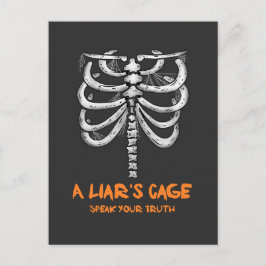 Enge spinnenweb menselijke ribbenkast Halloween Briefkaart