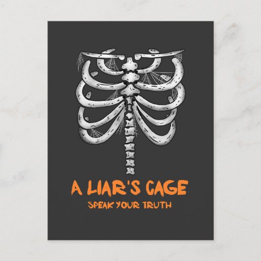 Enge spinnenweb menselijke ribbenkast Halloween Briefkaart (Voorkant)