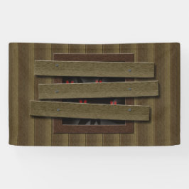 Enge spookachtige huis prop nep raam ogen spandoek