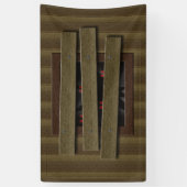 Enge spookachtige huis prop nep raam ogen spandoek (Verticaal)