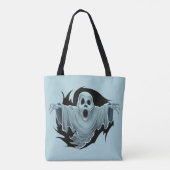 enge spookachtige tote bag (Achterkant)