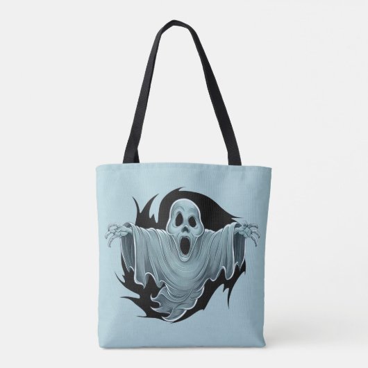 enge spookachtige tote bag (Achterkant)