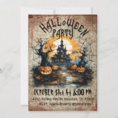 Enge SpookhuisHalloween Feest Kaart (Voorkant)