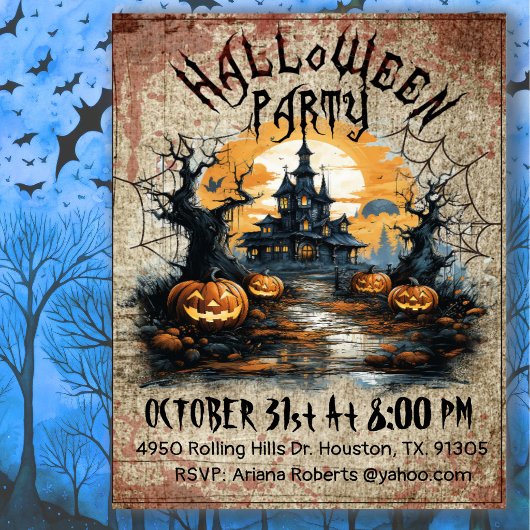 Enge SpookhuisHalloween Feest Kaart