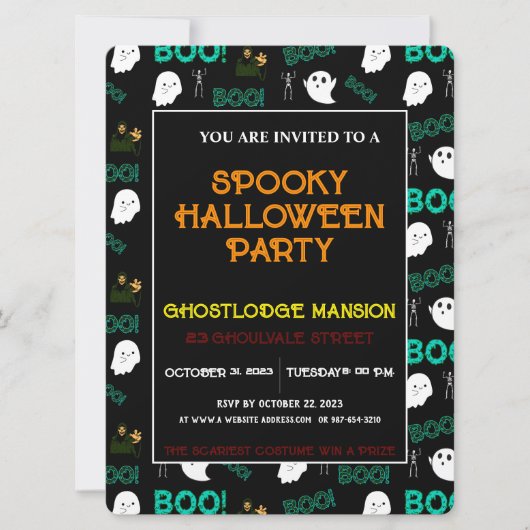 ENGE SPOOKY HALLOWEEN PARTY UITNODIGING (Voorkant)