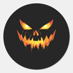 Enge Spooky Jack O Lantaarn Gezicht Pompoen Mannen Ronde Sticker