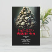 Enge stapel van schreeuwende schedels Halloween Pa Kaart (Staand voorkant)