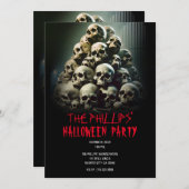 Enge stapel van schreeuwende schedels Halloween Pa Kaart (Voorkant / Achterkant)