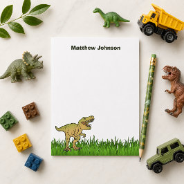 Enge T-Rex Dinosaur Boy Naam Notitiekaartje