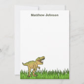 Enge T-Rex Dinosaur Boy Naam Notitiekaartje (Voorkant)