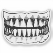 Enge Tanden Grunge Horror Sticker (Voorkant)