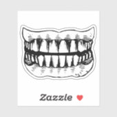 Enge Tanden Grunge Horror Sticker (Vel)
