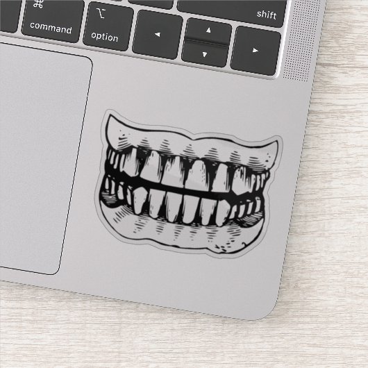 Enge Tanden Grunge Horror Sticker (Detail)
