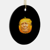 Enge Trumpkin Pumpkin Halloween Party Design Keramisch Ornament (Rechts)
