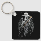 Enge Valhalla Grim Reaper Dood Scythe Grunge Hor Sleutelhanger (Voorkant)