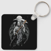 Enge Valhalla Grim Reaper Dood Scythe Grunge Hor Sleutelhanger (Achterkant)
