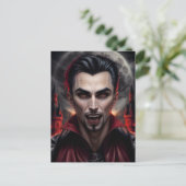 Enge Vampier met Fangs Portret Briefkaart (Staand voorkant)
