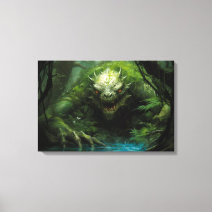 Enge Verborgen Monster in Tropisch Bos Canvas Afdruk