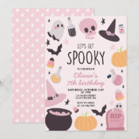 Enge verjaardag met roze Halloween-thema