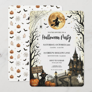 Enge vintage Halloween-feest Kaart