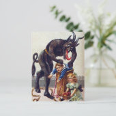 Enge vintage Krampus Feestdagenkaart (Staand voorkant)