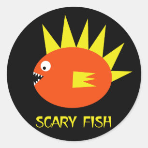 enge vis! ronde sticker