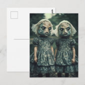 Enge vis tweeling horror briefkaart (Voorkant / Achterkant)