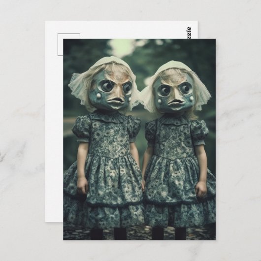 Enge vis tweeling horror briefkaart (Voorkant / Achterkant)