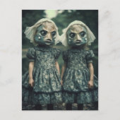 Enge vis tweeling horror briefkaart (Voorkant)