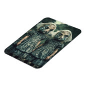 Enge vis tweeling horror film fans magneet (Linkerzijde)