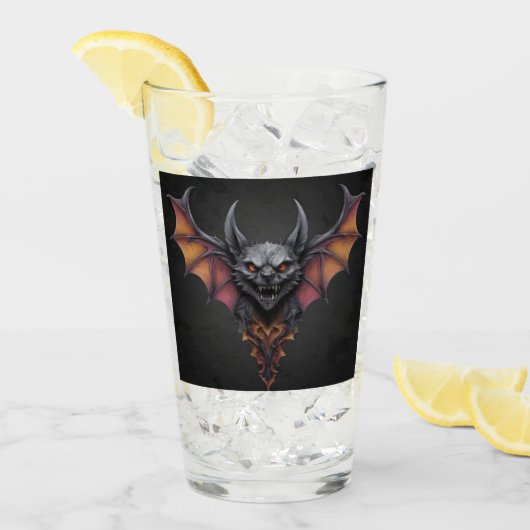 Enge Vleermuis Inkt Tekening, Glas (Voorkant ijs)