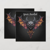 Enge Vleermuis Inkt Tekening, Kaart (Voorkant / Achterkant)