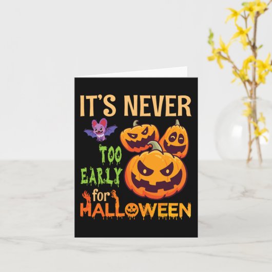 Enge Vleermuis Pompoenen Het Is Nooit Te Vroeg Voo Kaart (Gele Bloem)