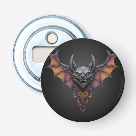Enge vleermuisinkttekening, button flesopener (Voorkant)