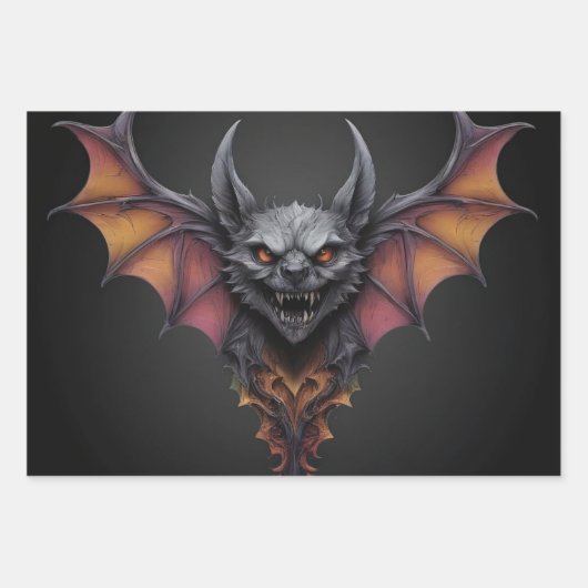 Enge vleermuisinkttekening, inpakpapier vel (Voorkant)