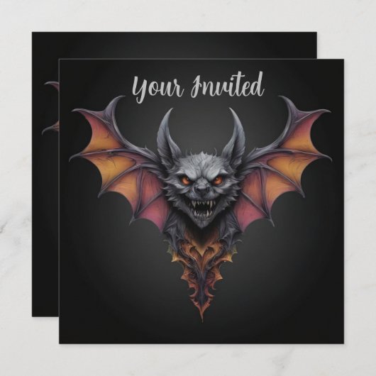 Enge vleermuisinkttekening, kaart (Voorkant / Achterkant)