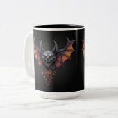 Enge vleermuisinkttekening, tweekleurige koffiemok (Voorkant links)