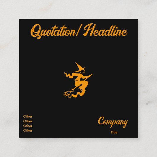 Enge vliegende heks vierkante visitekaartje (Achterkant)