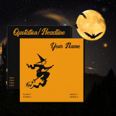 Enge vliegende heks vierkante visitekaartje