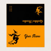 Enge vliegende heks visitekaartje (Buitenkant ongevouwen)