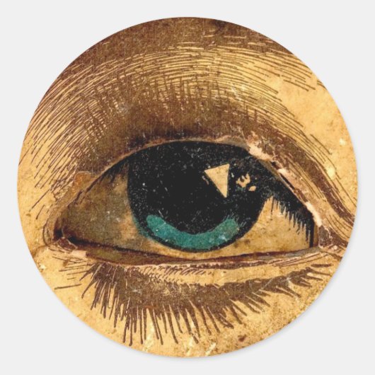 enge vreemde oogbal kijken naar je ronde sticker (Voorkant)