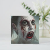 Enge Wandelende Zombie Halloween Kaart (Staand voorkant)